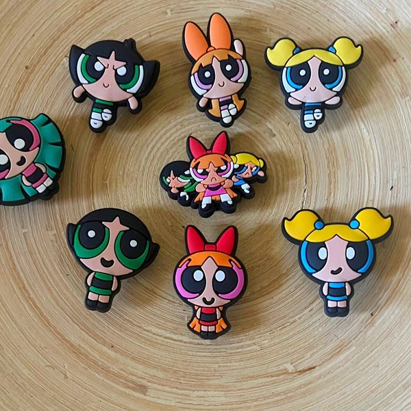 Power Puff Girls Shoe Charms - Cartoon Shoe Charms - PPG Shoe Charms - Girly Shoe Charms - Baby Doll Shoe Charms - Gifts for Girls -  Charms