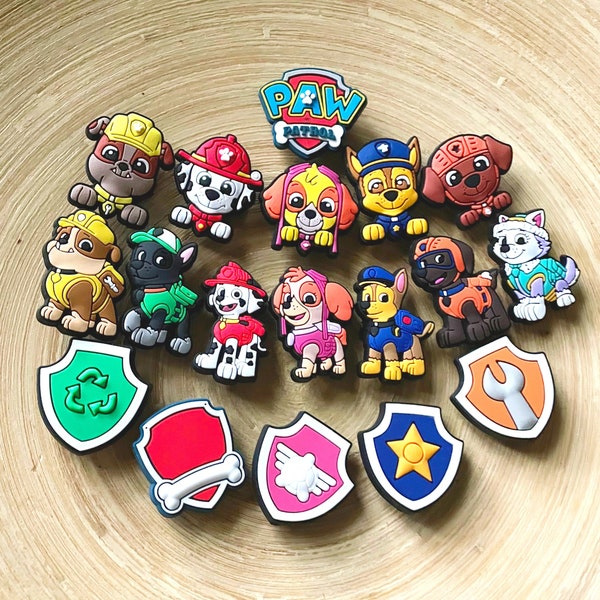 Paw Patrol Shoe Charms Expanded - Cartoon Shoe Charms - Doggy Shoe Charms - Baby Shoe Charms - Shoe Charms - Gifts for kids -  Charms