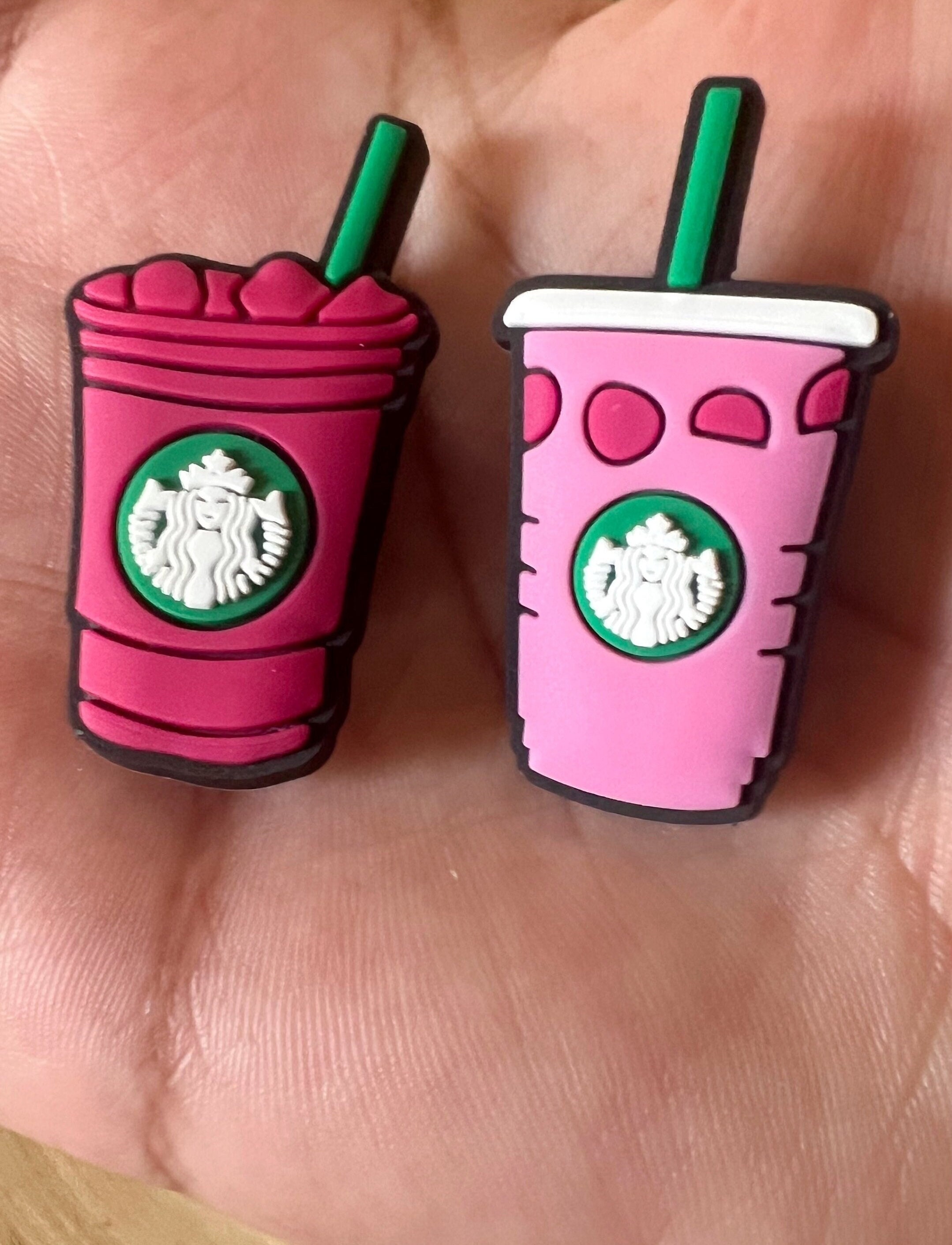 RARE! 6 Starbucks themed charms for croc. Jibz. Pink Drink Coffee