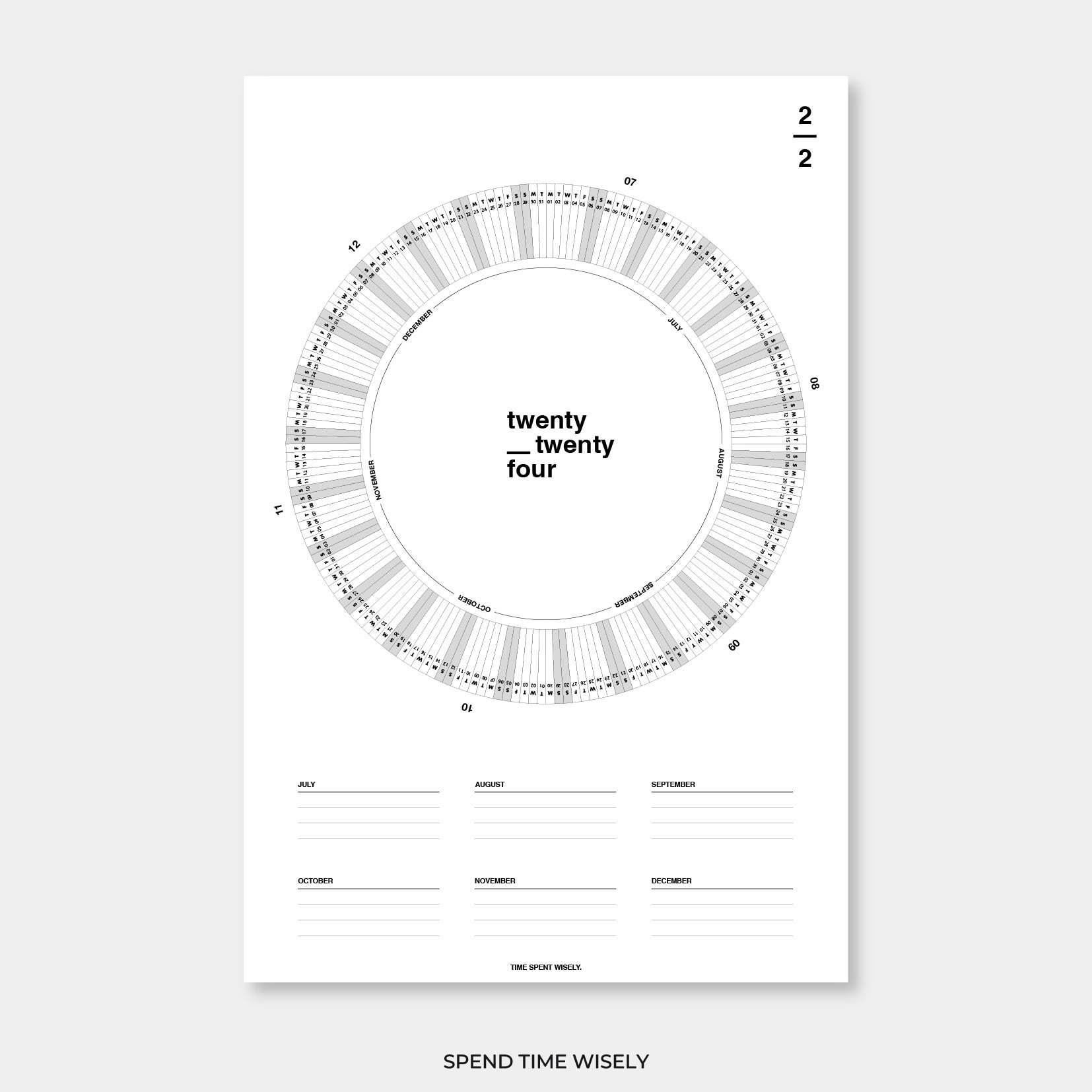 Printable 6-month Wall Calendar for 2024 Half Year Planner Annual Set 6 ...