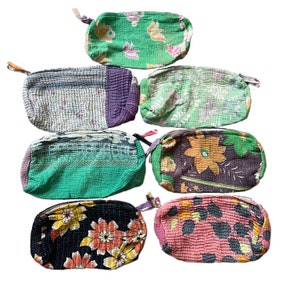 Bolsa india con cremallera, Kantha antigua