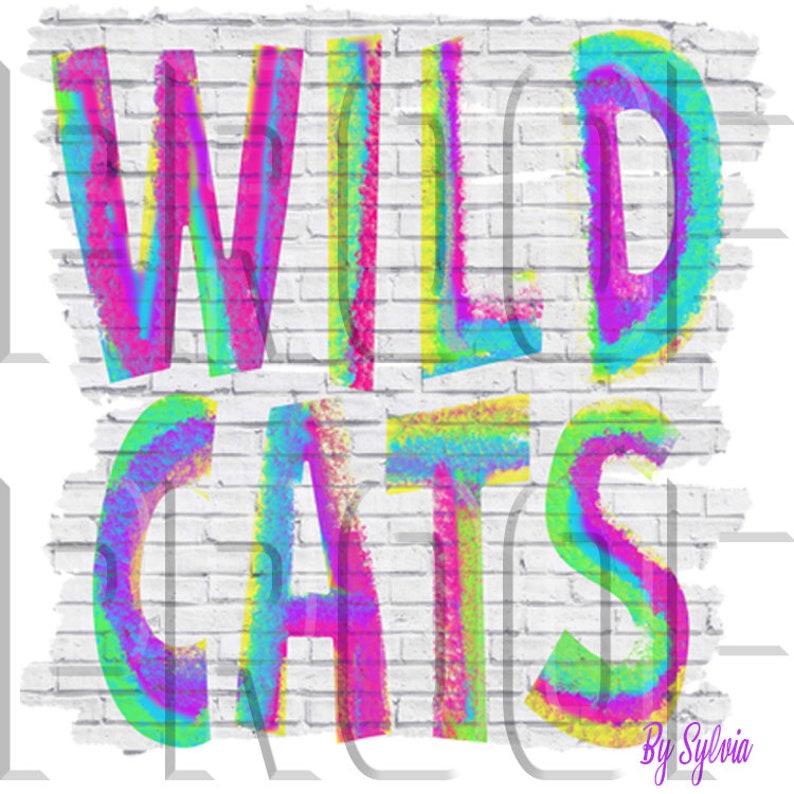 Wildcats PNG, Mascot PNG, Colorful, Brick Wall, Digital File ...