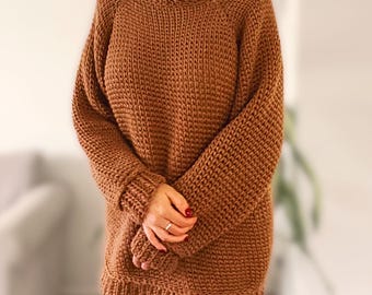 Chunky Raglan Sweater Crochet Pattern PDF Download