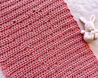 Heart Baby Blanket Crochet Pattern: Skipped Stitch Design (PDF)