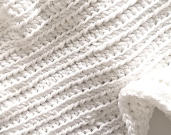 Chunky Ribbed Baby Blanket Crochet Pattern: Beginner Friendly (PDF Printable)