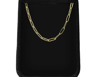 Gold Paperclip Chain Necklace | Minimalist Layering, 44cm