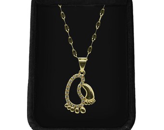Mother Little Baby Foot Pendant Necklace | Gold Filled | 40 cm chain | Non-Tarnished |  Forever Connected