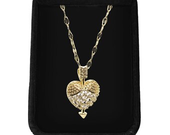 Gold Cupid's Arrow Heart Necklace | Non-Tarnish Jewelry