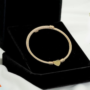 Twisted Rose Gold Heart Bangle  by Hiyas Jewelry  | 6 cm diameter  |  Gold Filled  | Gift for Her | Non-Tarnish Jewelry