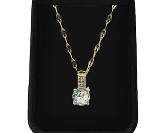 Gold Filled Zirconia Pendant Necklace | Hypoallergenic, 40 cm Chain