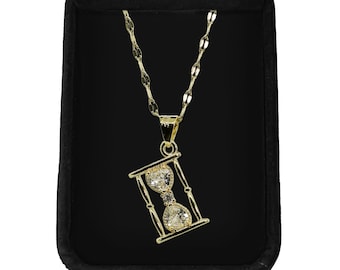 Hourglass Rhinestone Necklace | 18K Gold Coated Stainless Steel