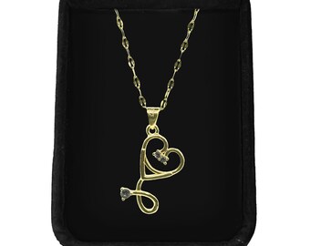 Unique Stethoscope Heart Necklace by Hiyas  | Gold Filled | 40 cm chain | Non-Tarnished