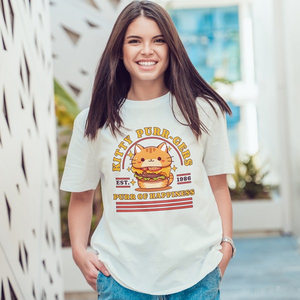 Chemise Kawaii Kitty Purr-gers : Purr of Happines - Adorable Burger Cat Fusion - Le combo Kawaii parfait