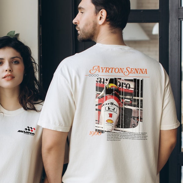Retro Ayrton Senna Shirt, McLaren Shirt, McLaren F1 Shirt, McLaren, F1, F1 Merch, F1 Gift, Retro F1 Shirt, Vintage F1 Shirt, F1 Shirt, Senna