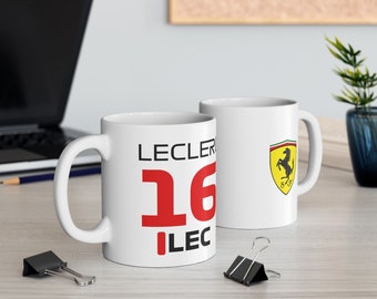 Taza Charles LeClerc, Taza F1, Regalo F1, Taza LeClerc, Ferrari, Taza Ferrari, F1 Merch, Taza de carreras, Charles LeClerc