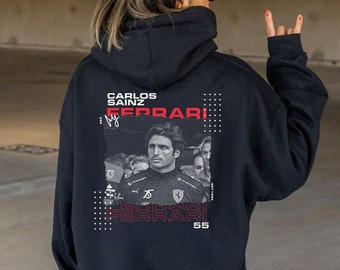 Carlos Sainz Paper Cutout Hoodie, F1 Hoodie, F1 Sweatshirt, F1 Gift, F1 Merch, F1 Shirt, Carlos Sainz, Ferrari, Ferrari, Ferret Ferrari, Sainz Hoodie