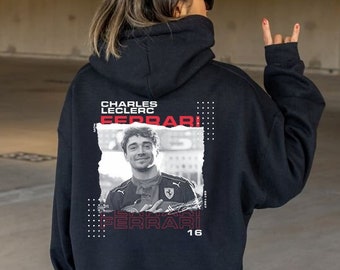 Charles LeClerc sudadera con capucha con recorte de papel, sudadera con capucha F1, sudadera F1, regalo F1, F1, F1 Merch, camisa F1, Charles LeClerc, Ferrari, camisa Ferrari