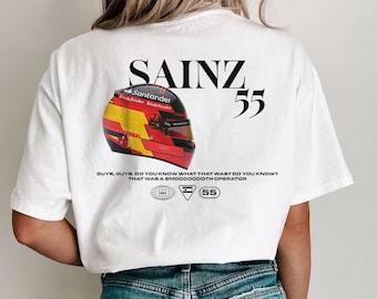 Carlos Sainz Casco Comfort Colors Camicia, Carlos Sainz, Ferrari, Camicia Ferrari, Camicia Carlos Sainz, F1, Retro F1, Regalo F1, Camicia F1