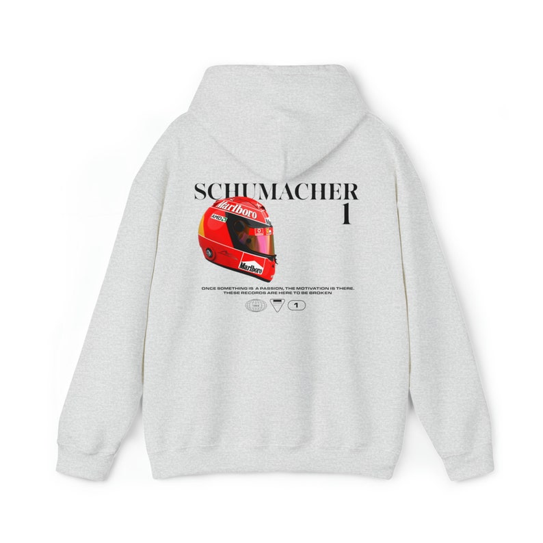 Felpa con cappuccio con casco Michael Schumacher, Felpa con cappuccio F1, Felpa F1, Regalo F1, F1, Merchandising F1, Maglietta F1, Michael Schumacher, Ferrari, Maglietta Ferrari immagine 7