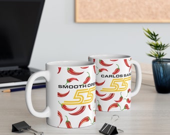 Carlos Sainz Pepper Mug, F1 Mug, F1 Gift, Sainz Mug, Ferrari, Ferrari Mug, F1 Merch, Racing Mug, Retro F1, F1