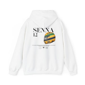 Sudadera con capucha y casco de Aryton Senna, sudadera con capucha de F1, sudadera de F1, regalo de F1, F1, merchandising de F1, camiseta de F1, Aryton Senna, McLaren, camiseta de McLaren, camiseta de Senna imagen 3