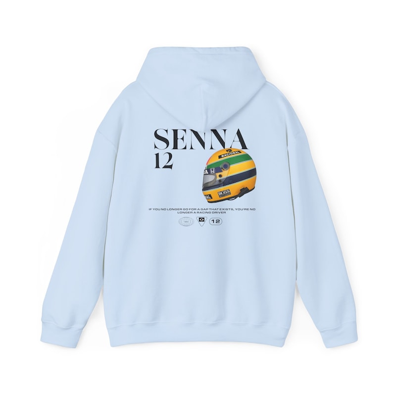 Sudadera con capucha y casco de Aryton Senna, sudadera con capucha de F1, sudadera de F1, regalo de F1, F1, merchandising de F1, camiseta de F1, Aryton Senna, McLaren, camiseta de McLaren, camiseta de Senna imagen 4