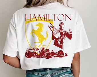 Camiseta de F1 con estampado de prensa de Lewis Hamilton