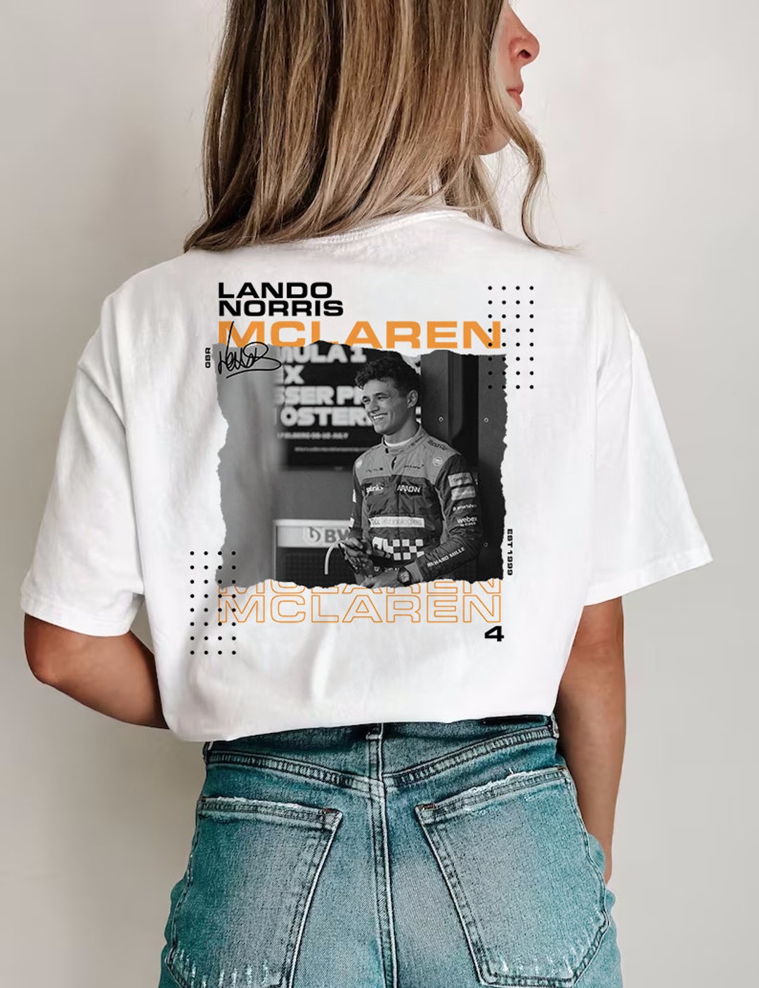 Lando Norris Paper Cutout Comfort Colors Shirt, Lando Norris, Mclaren