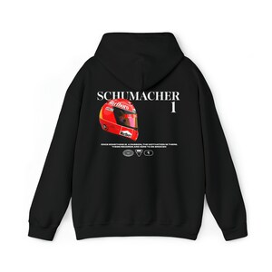 Felpa con cappuccio con casco Michael Schumacher, Felpa con cappuccio F1, Felpa F1, Regalo F1, F1, Merchandising F1, Maglietta F1, Michael Schumacher, Ferrari, Maglietta Ferrari immagine 3