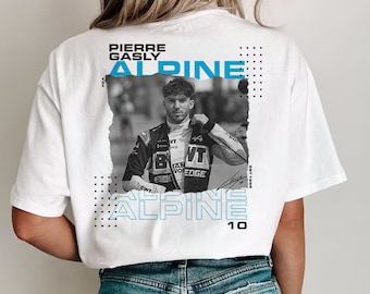 Chemise Pierre Gasly Paper Cutout Comfort Colors, Pierre Galsy, Alpine, Chemise Alpine, Chemise Pierre Gasly, F1, Rétro F1, Chemise F1, F1 Merch