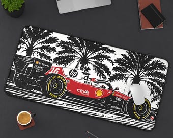 Ferrari Desk Mat, Ferrari Mouse Pad, Ferrari, Formula 1, F1, F1 Gift, F1 Merch, F1 Mouse Pad, Charles LeClerc, Lewis Hamilton, F1 Shirt