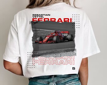 Sebastian Vettel Paper Cut Out Graphic Shirt, F1 Shirt, F1, Sebastian Vettel Shirt, Retro F1 Shirt, Vintage F1, Ferrari Shirt, Ferrari