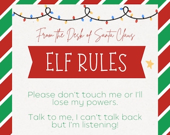 Christmas Elf Rules Printable