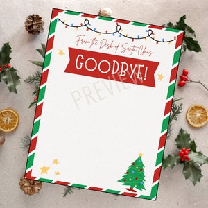 Carta de elfo de natal, carta de despedida, carta em branco para impressão