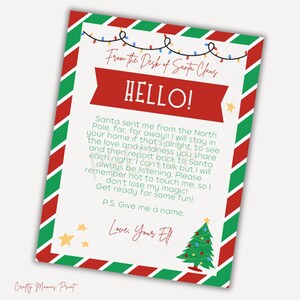Carta de boas-vindas do elfo de Natal para impressão