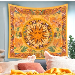 Yellow sun tapestry top
