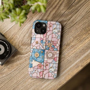 Mosaic Stained Glass Celestial Phone Case - Mosaic Phone Case, Stained glass phone case, Gift for Astrology Lovers, Cosmic Decor, Mosaic art