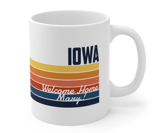 Retro Iowa Mug, Iowa Coffee Mug, The Hawkeye State Mug, Moving To Iowa, Iowa Mug, Welcome Home Gift, Iowa Gift, Iowa State, Housewarming Mug
