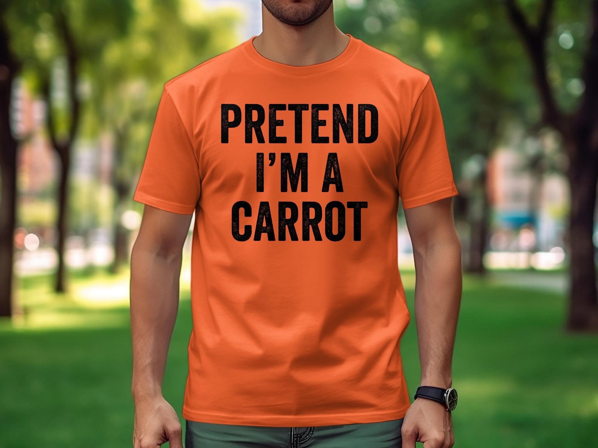 Pretend I'm A Carrot T-Shirt, Funny Halloween Carrot Costume, Carrot Halloween Costume Shirt T-Shirt Unisex Women Kids Girl