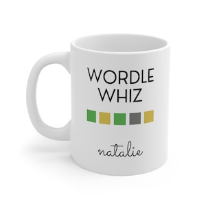 Wordle Whiz Mug, Personalized Wordle Mug, Wordle Lover, Wordler Gift, Puzzle Lover, Gift for Wordler, Wordle Birthday Gift, Mug Wordle Gift