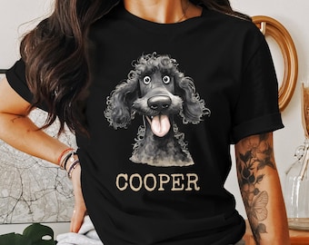 Standard Poodle T-Shirt, Personalized Poodle Tee, Cute Curly Haired Dog T-Shirt, Animal Tee, Dog Lover Sweatshirt, Pet Portrait Top T-Shirt