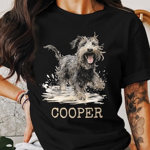 Russian Terrier Playful Personalized Russian TerrierT-Shirt, Cute Terrier Dog Illustration Tee,  Animal Print Shirt, Cute Dog Lover's Gift