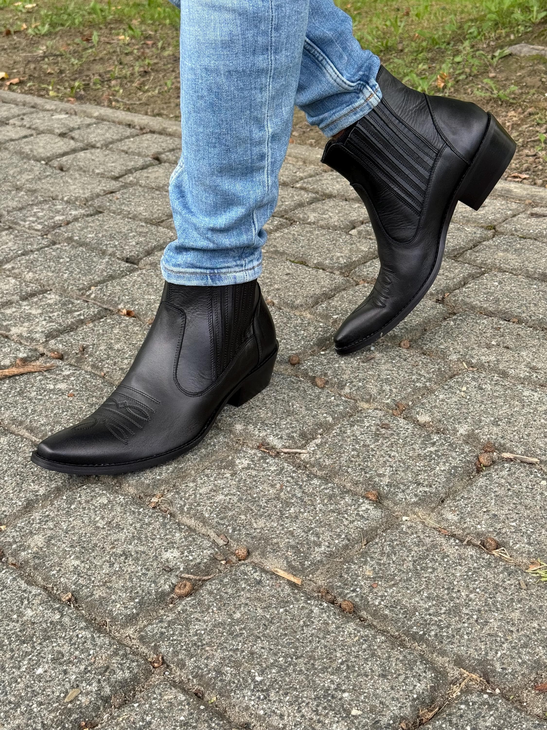 mens black dress boots uk men's select lace-up dress boots main image 1