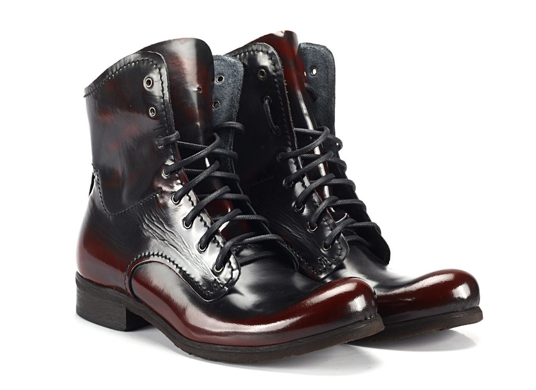mens red walking boots