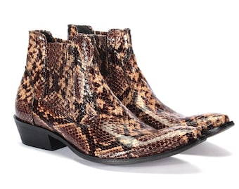 Brown Men’s Leather Cowboy Boots Carlos