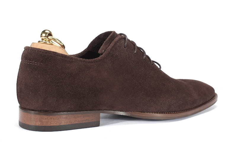 Classic Men's Brown Suede Leather Oxford Shoes - Handmade Elegance for ...