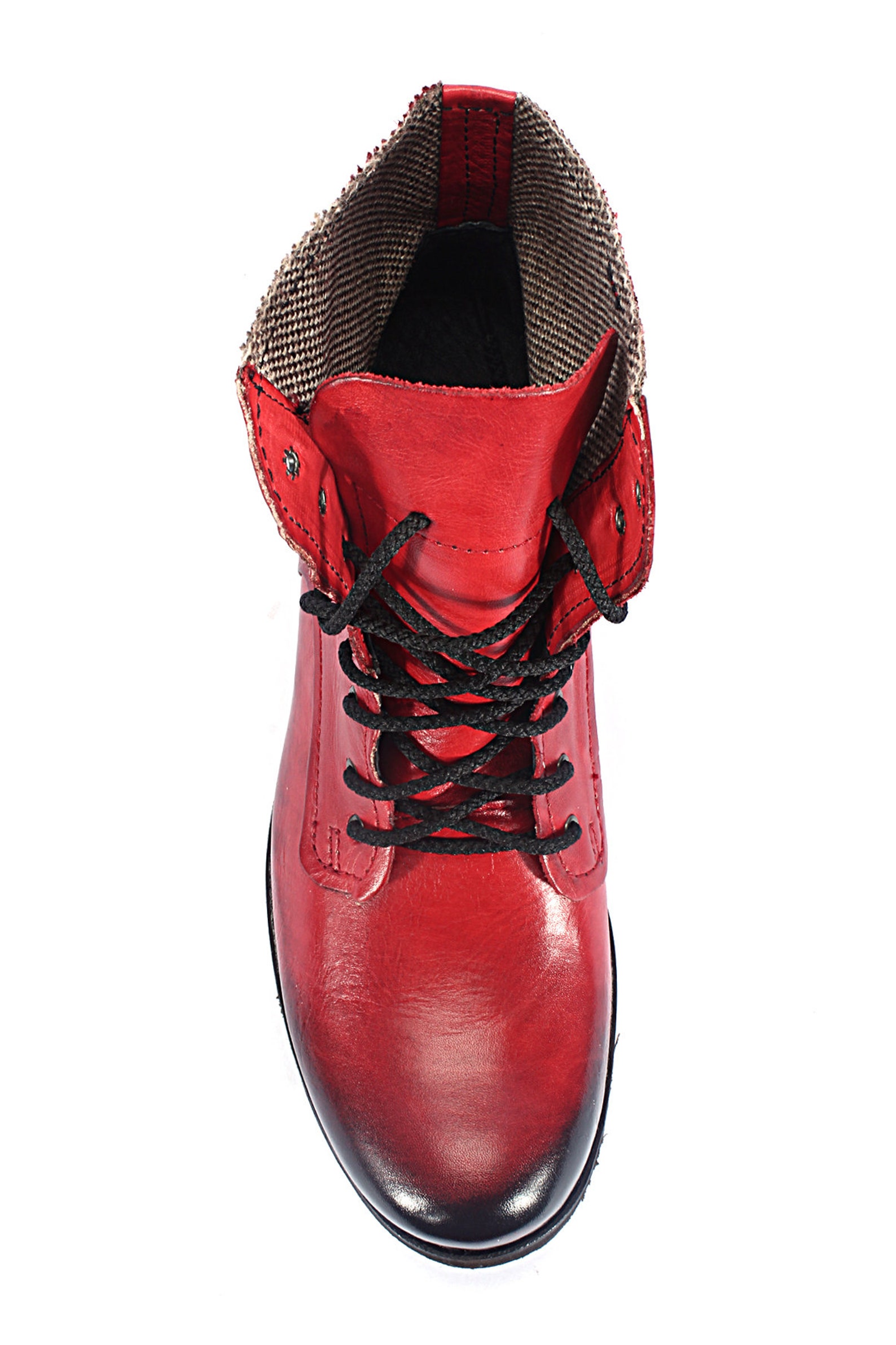 Lipstick Red Lips Pattern Print Men Women Leather Boots main image 1