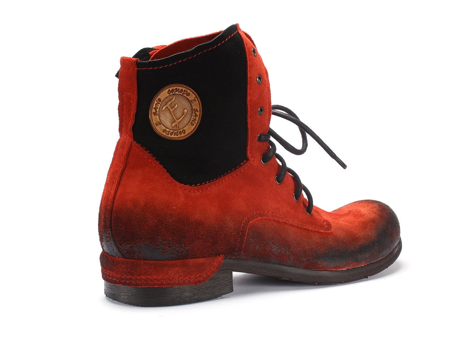 Red Men’s Suede Leather Boots Colin - Etsy
