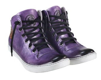 Baskets en cuir violettes pour hommes Liam