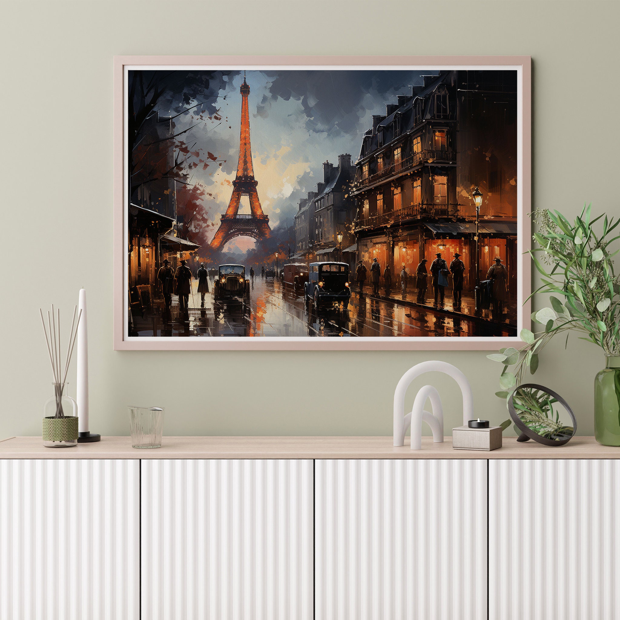 Printable Vintage Eiffel Tower Paris Digital Painting Art - Etsy